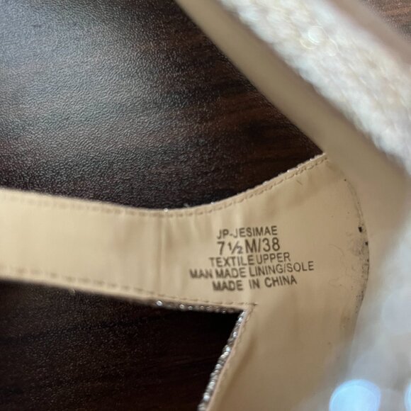 Jessica Simpson Jesimae Gold Shimmer Heels Open Toe Stilettos Evening Size 7.5 - Picture 9 of 9